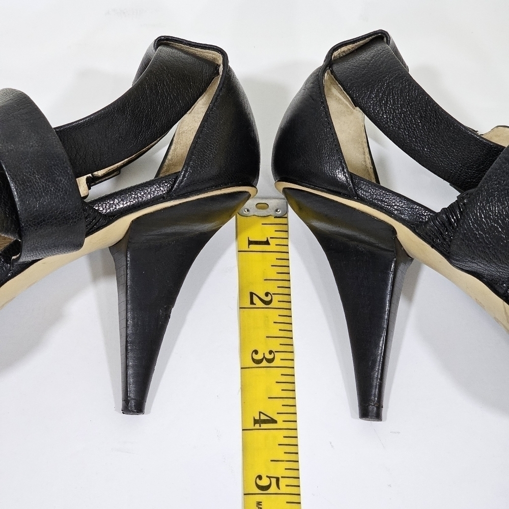 Michael Kors heels black leather size 8M Strappy sandals - Picture 4 of 13